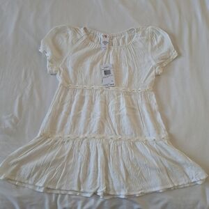 Kandy Kiss girls white top with pearl trim size Large